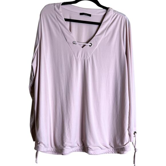 T Tahari Women Plus Size Blouse Top Pink Classic Business Casual Flattering - Picture 1 of 9